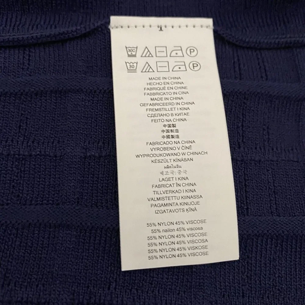 MICHAEL KORS One shoulder jacquard knit Blue dress Asymmetrical Stretch XXS NWT